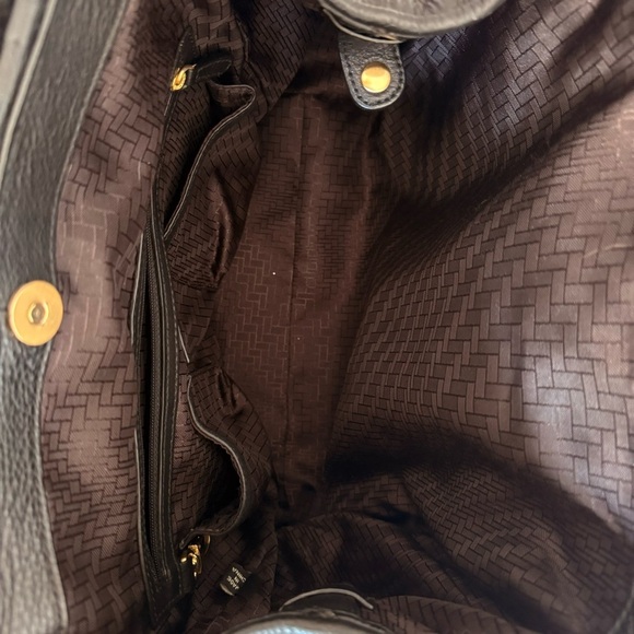 Cole Haan Woven leather shoulder bag in black with gold hardware - Picture 4 of 5